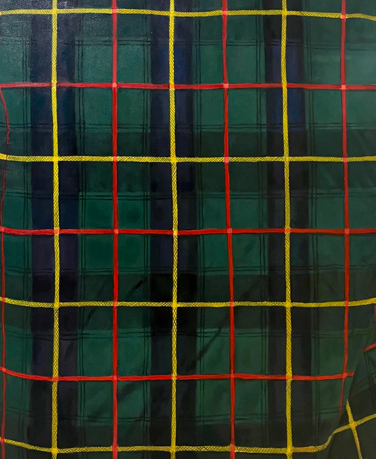 GREEN FLANNEL (GM-006-26) by GODS MGMT — original oil on canvas painting, 32 x 26.2 in