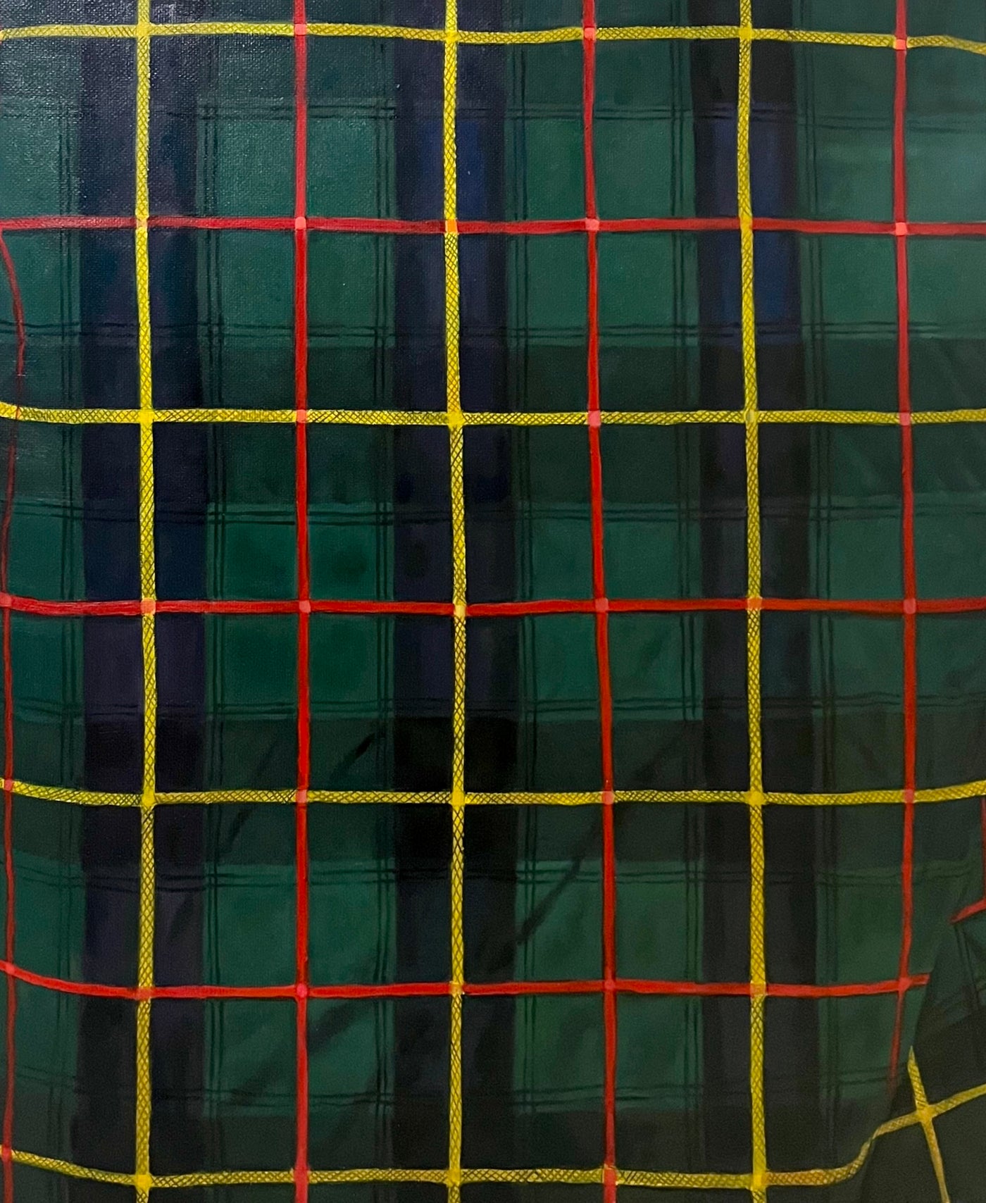 GREEN FLANNEL (GM-006-26) by GODS MGMT — original oil on canvas painting, 32 x 26.2 in