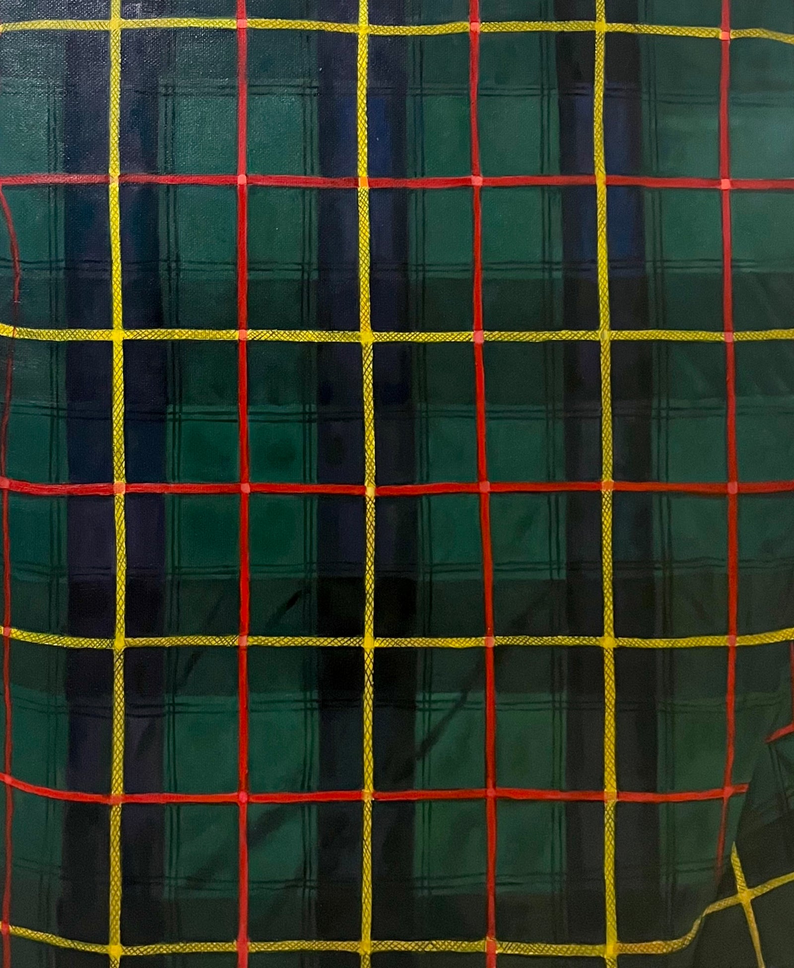 GREEN FLANNEL (GM-006-26) by GODS MGMT — original oil on canvas painting, 32 x 26.2 in