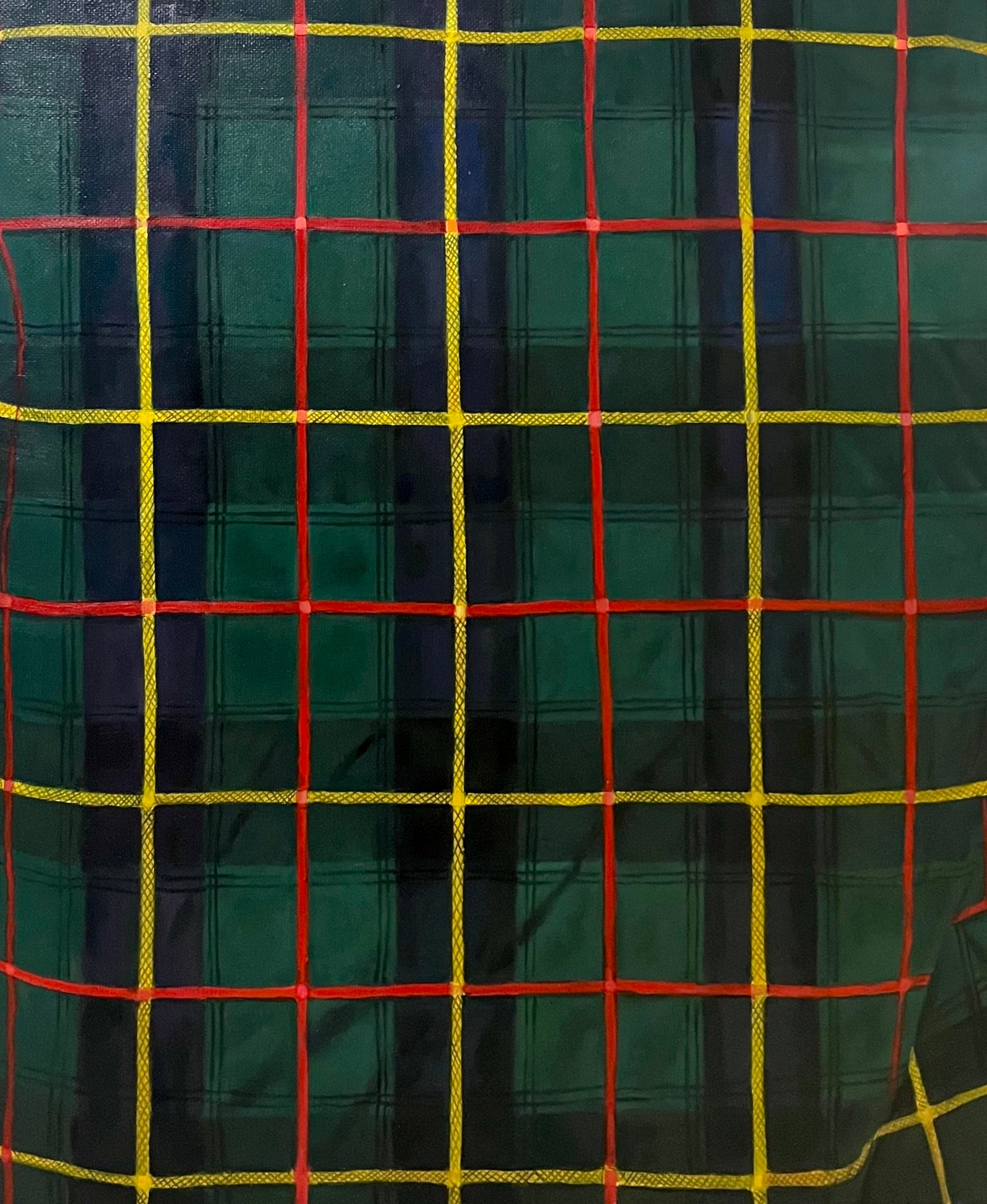 GREEN FLANNEL (GM-006-26) by GODS MGMT — original oil on canvas painting, 32 x 26.2 in